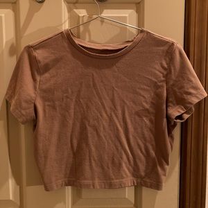 Wild Fable L Tan Cropped Tee